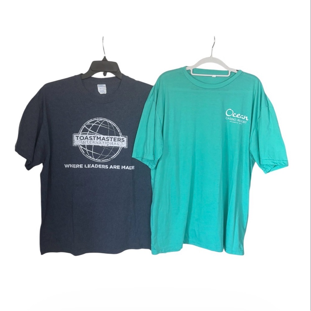 Toastmasters Short Sleeve Graphic Tee and Ocean Resort Teal Crew Neck Tee - Pack